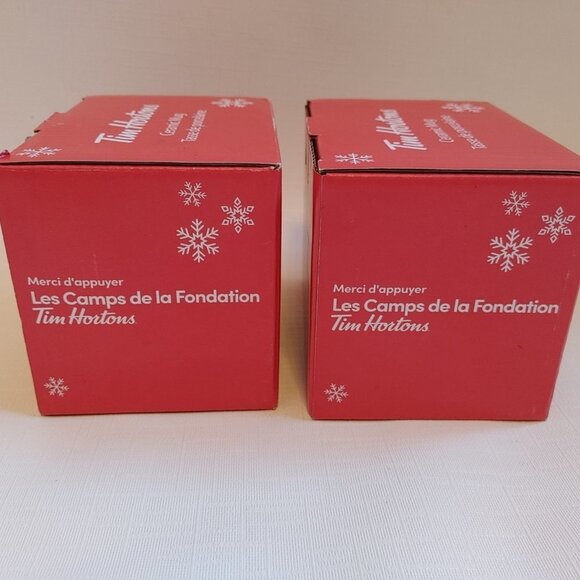 2021 Tim Hortons Stacking Mugs PAIR BNIB THE MOST WONDERFUL TIMS OF THE … - Picture 5 of 12